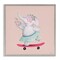 Stupell Industries Skateboarding Elephant with Flowers Framed Giclee, design by Rachel Nieman